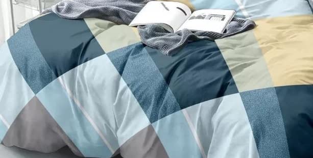 THE HOME STYLE Super Soft Glace Cotton King Size AC Comforter ll Blanket ll Duvet for Double Bed with 1 Flat Bedsheet and 2 Pillow Cover (4pc Comforter Set) (Light Iceberg Blue)
