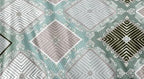 THE HOME STYLE Supersoft Cotton Feel Glace Cotton King Size Printed Flat Double Bedsheet wih 2 Pillow Cover II 300 TC, 90"x100" Inch (King, Cyan Green)