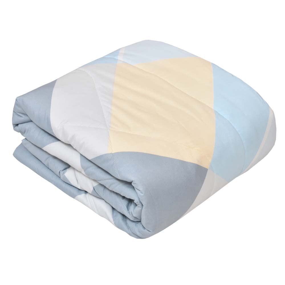 THE HOME STYLE 350TC Super Soft Glace Cotton AC Comforter King Size Double Bed with 1 Flat Bedsheet-90x100 Inch and 2 Pillow Cover ll 4Pc Bedding Set (Only Comforter, Light Iceberg Blue)