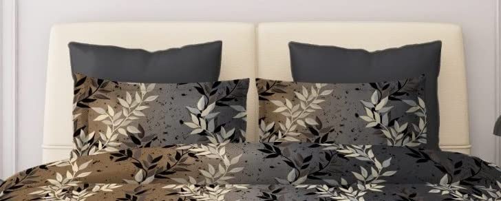THE HOME STYLE Super Soft Glace Cotton King Size AC Comforter ll Blanket ll Duvet Double Bed with 1 Flat Bedsheet and 2 Pillow Cover II 300 TC, (4 Piece Bedding Set, Cocoa Brown) (Comforter Set)