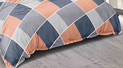 THE HOME STYLE Super Soft Glace Cotton King Size AC Comforter ll Blanket ll Duvet for Double Bed with 1 Flat Bedsheet and 2 Pillow Cover (Design 28) (Ash Grey)