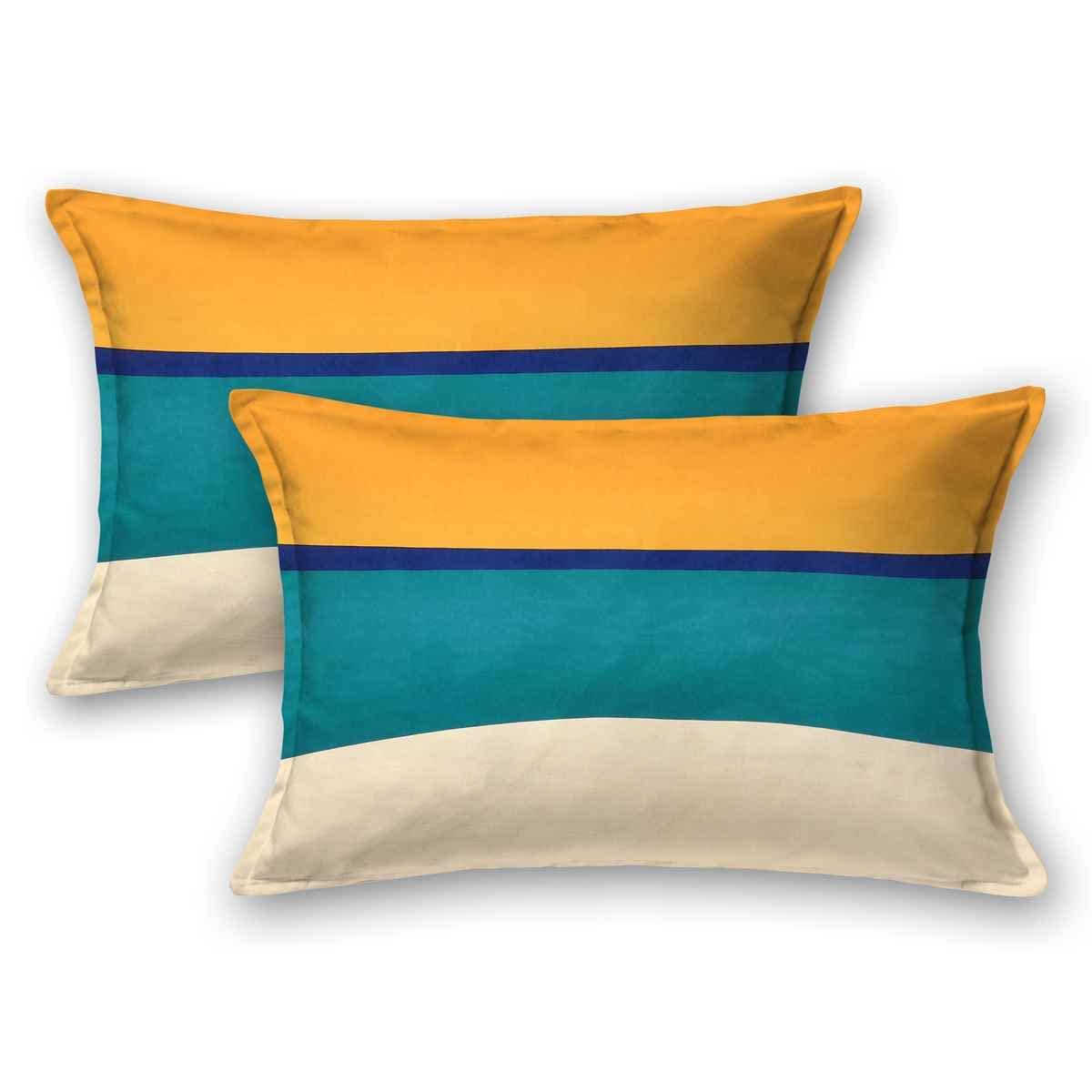 THE HOME STYLE Super Soft Glace Cotton Standard Size Printed Pillow Covers ll Pillow Cases ll Set of 2 Piece- 18" x 28" Inches (Butterscotch)