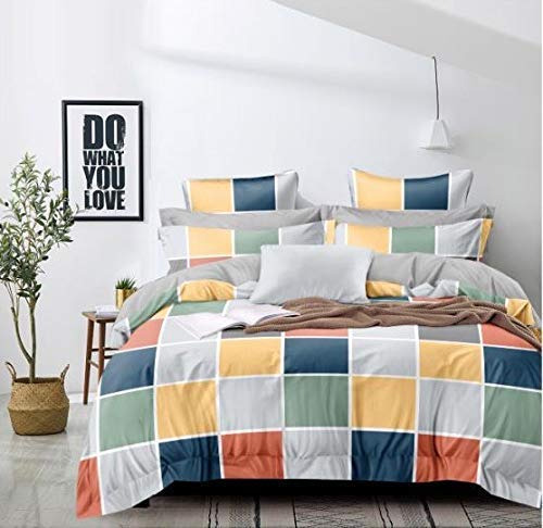 THE HOME STYLE 2nd Gen Microfiber Reversible Super Soft Comforter II Blanket II Quilt II Duvet II Dohar Single Bed for Winter, 220 GSM II Pack of 1 (Vibrant Checks, Single)