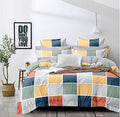 THE HOME STYLE Super Soft Glace Cotton AC Comforter/Blanket/Duvet King Size Double Bed with 1 Flat Bedsheet and 2 Pillow Cover II 4 Pc Bedding Set_Vibrant Checks