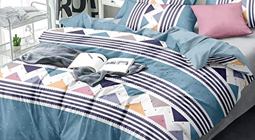 THE HOME STYLE King Size Printed Polycotton Bedsheet Double Bed with 2 Pillow Cover_90x100 Inches (Design 2)