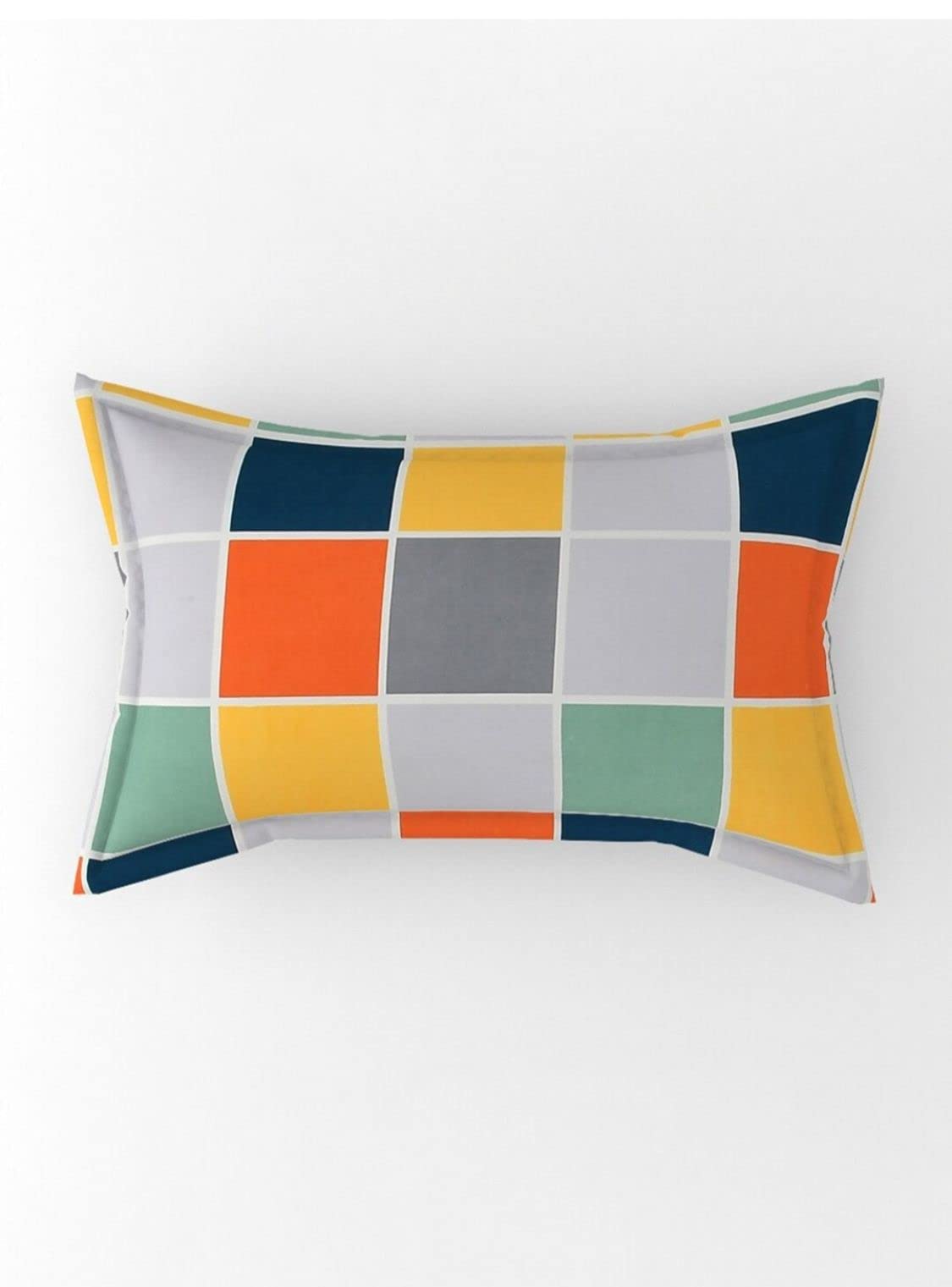 THE HOME STYLE Super Soft Glace Cotton 300 TC King Size Printed Pillow Covers Ll Pillow Cases Ll Set Of 2 Piece- 18"X 28" Inches (Vibrant Checks), Multicolor