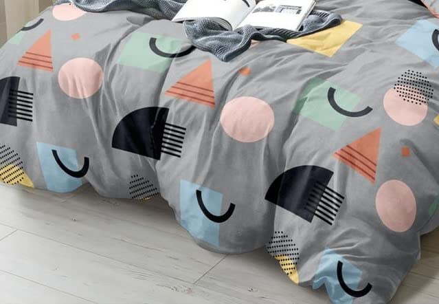 THE HOME STYLE Super Soft Microfiber AC Comforter ll Blanket ll Duvet Set King Size Double Bed with 1 Flat Bedsheet (90x100 Inch) and 2 Pillow Cover ll 4pc Bedding Set (Classic Grey)