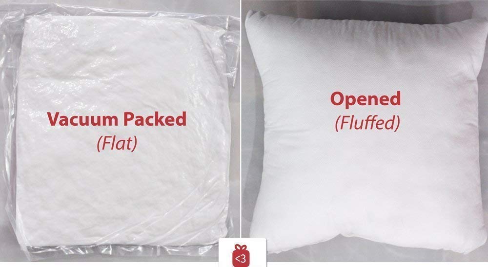 THE HOME STYLE Cotton Vaccum White Cushion Fillers (Set of 3)