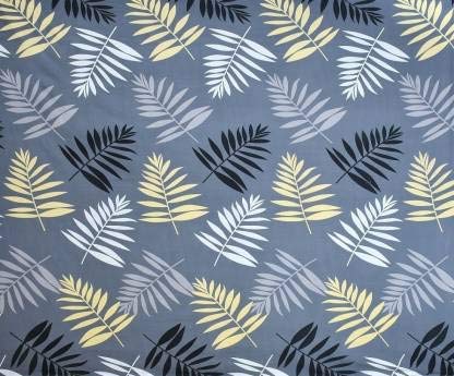 THE HOME STYLE Cotton Feel Glace Cotton Elastic Fitted Printed King Size Double Bed Bedsheet with 2 Pillow Cover (78"x72"x8",Fits Upto 8 Inches Mattress) (Midnight Leaf)