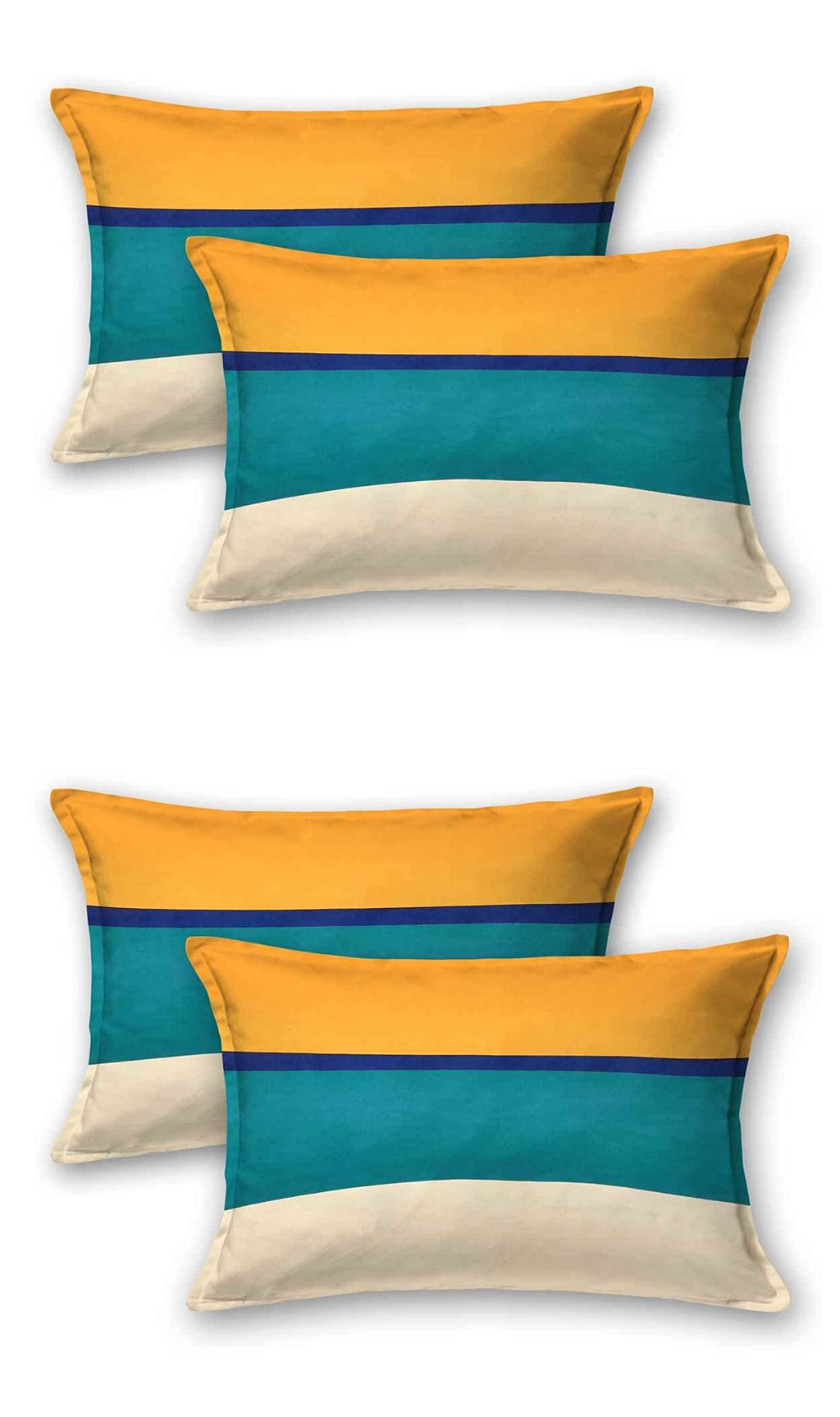 THE HOME STYLE Super Soft Glace Cotton Standard Size Printed Pillow Covers ll Pillow Cases ll Set of 4 Piece- 18" x 28" Inches (Butterscotch)