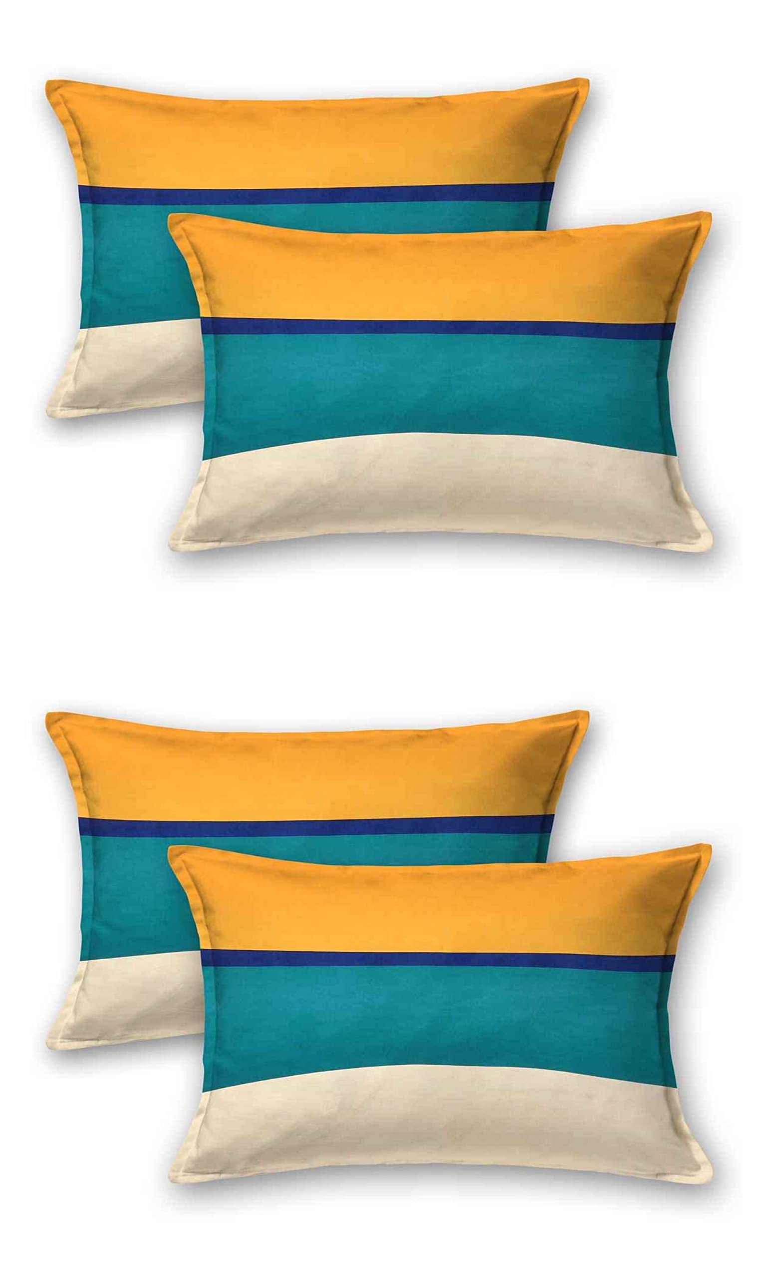 THE HOME STYLE Super Soft Glace Cotton Standard Size Printed Pillow Covers ll Pillow Cases ll Set of 4 Piece- 18" x 28" Inches (Butterscotch)