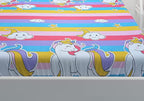 THE HOME STYLE Cotton Feel Glace Cotton King Size Printed Double Bed Kids Bedsheet with Two Pillow Cover_90x100 Inches