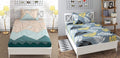 THE HOME STYLE Cotton Feel Glace Cotton Printed 2 Single Bed Bedsheets (Combo Pack of 2 Single Bedsheet with 2 Pillow Cover) (Pastel Green & Midnight Leaf)