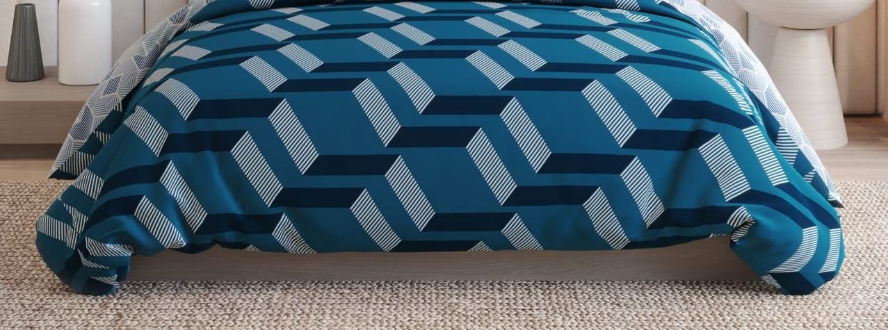 THE HOME STYLE Super Soft Glace Cotton King Size Double Bed AC Comforter ll Blanket ll Duvet for All Seasons/Weathers II 300 TC, (Pack of 1, Venice Blue) (Only Comforter)
