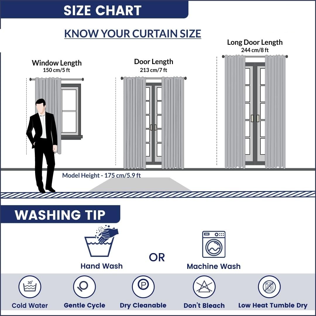 THE HOME STYLE Supersoft Printed Cotton Brushed Microfiber Eyelet Window Curtains 4x5 Feet (48x60 Inches) Grommet Curtains for Living Room (Casper Spring) (4x5 Feet, Window Curtains) (Pack of 2)