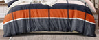 THE HOME STYLE Super Soft Microfiber 6D Flat Single Bed Bedsheet (60x90 Inches) with 1 Pillow Cover (18x28 Inches) (Burnt Orange & Grey Pattrened)