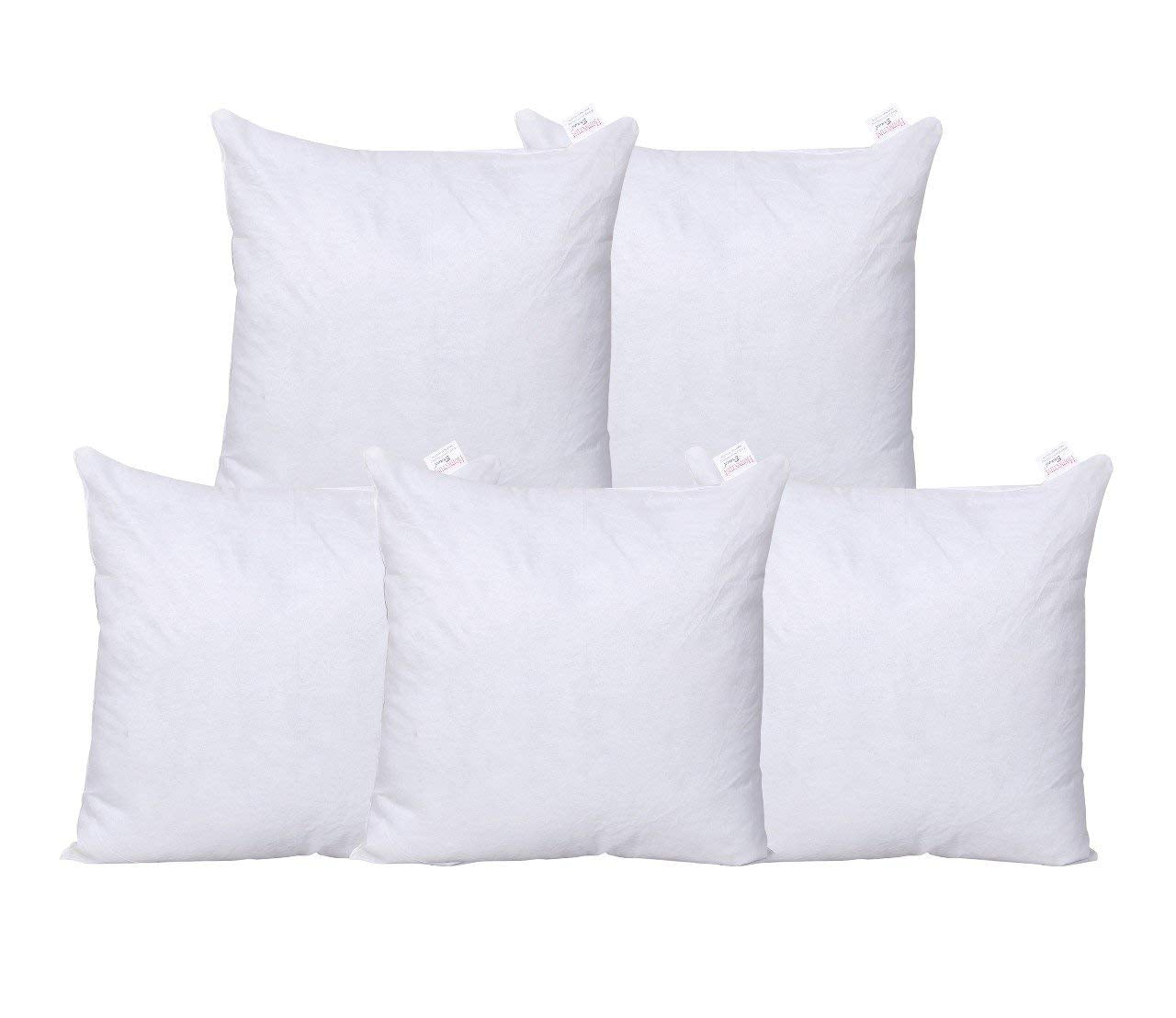 THE HOME STYLE Cotton Vaccum White Cushion Fillers (Set of 5)