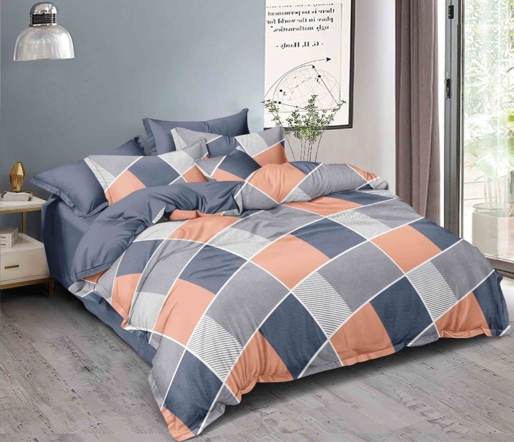 THE HOME STYLE 200TC Soft Glace Cotton King Size Duvet Cover II Razai Cover II Quilt Cover II Dohar for Double Bed with Zipper 90x100 inch