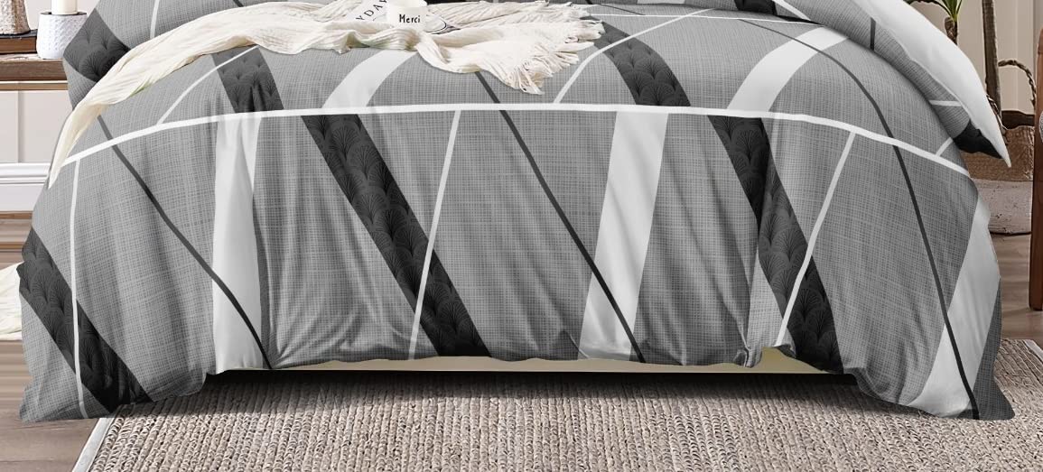 THE HOME STYLE Super Soft Microfiber 6D Flat King Size Double Bed Bedsheet (90x100 Inches) with 2 Pillow Cover (18x28 Inches) (Coin Grey)