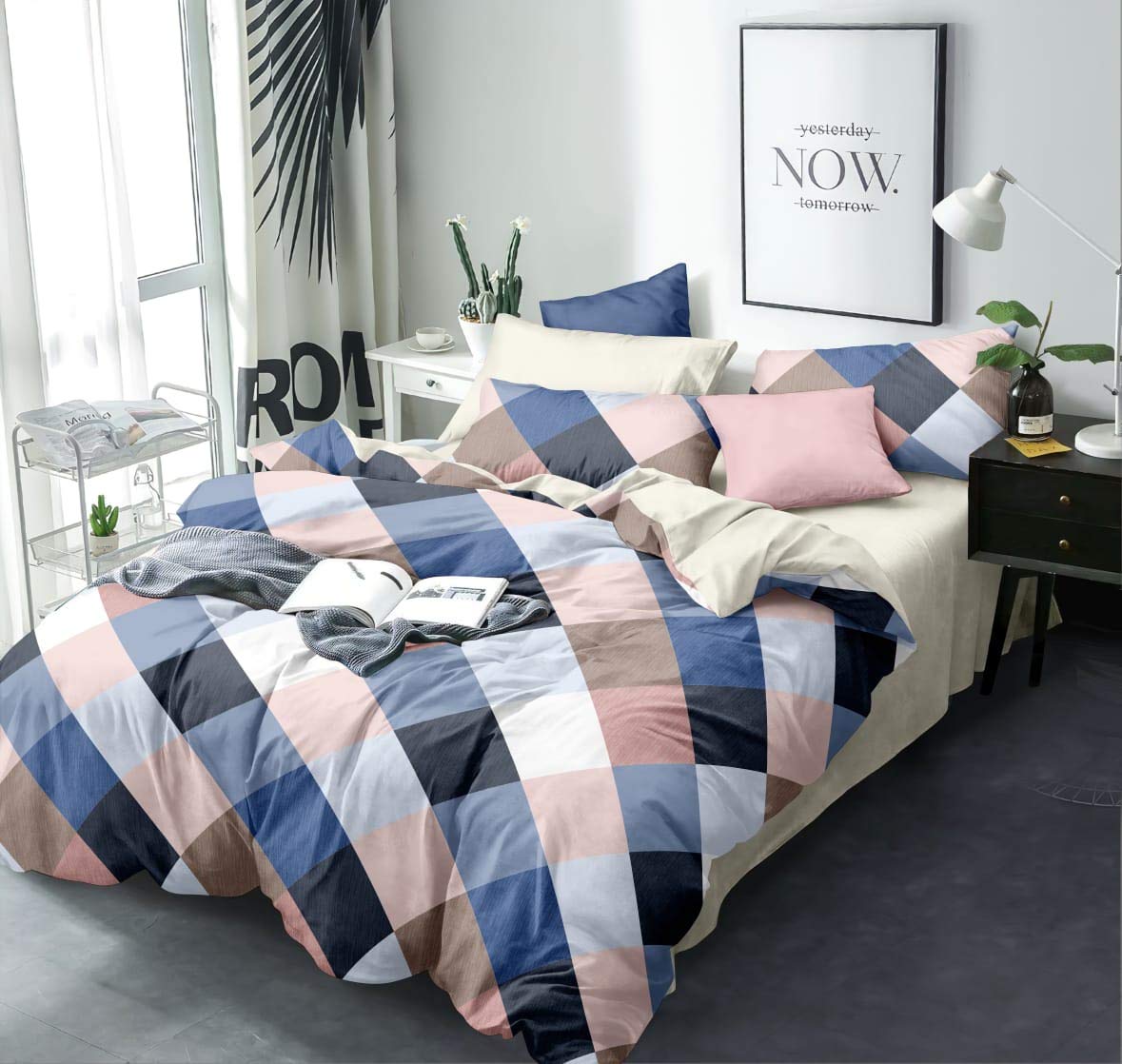 THE HOME STYLE Super Soft Glace Cotton King Size AC Comforter/Blanket/Duvet for Double Bed (Design 4)