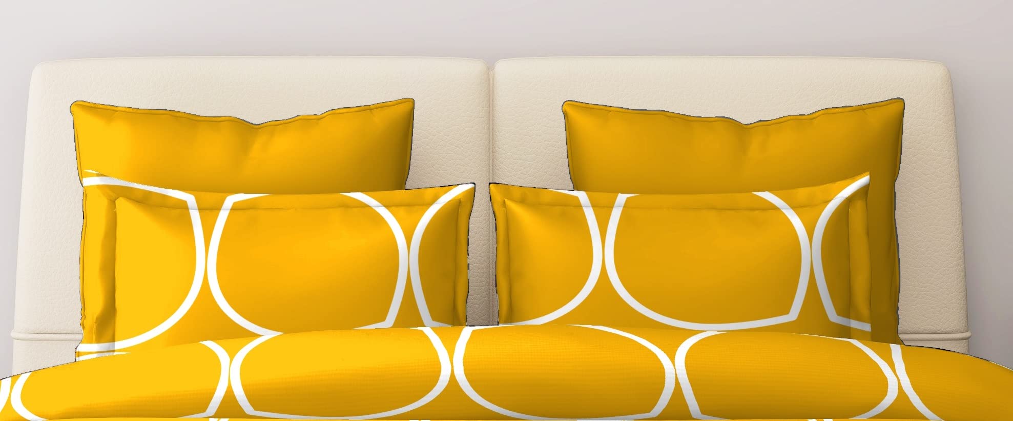 THE HOME STYLE Super Soft Glace Cotton King Size AC Comforter ll Blanket ll Duvet Double Bed with 1 Flat Bedsheet and 2 Pillow Cover II 300 TC, (4 Piece Bedding Set, Canary Yellow) (Comforter Set)