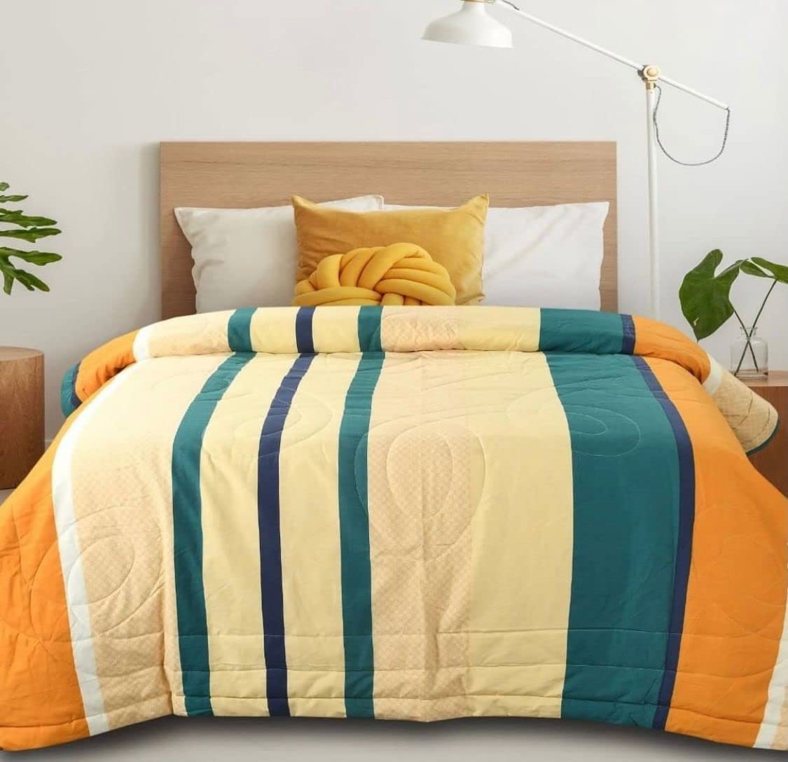 THE HOME STYLE Microfiber Reversible Single Bed AC Comforter ll Blanket ll Duvet, 60x90 Inches, 125GSM ll for All Weather/Seasons