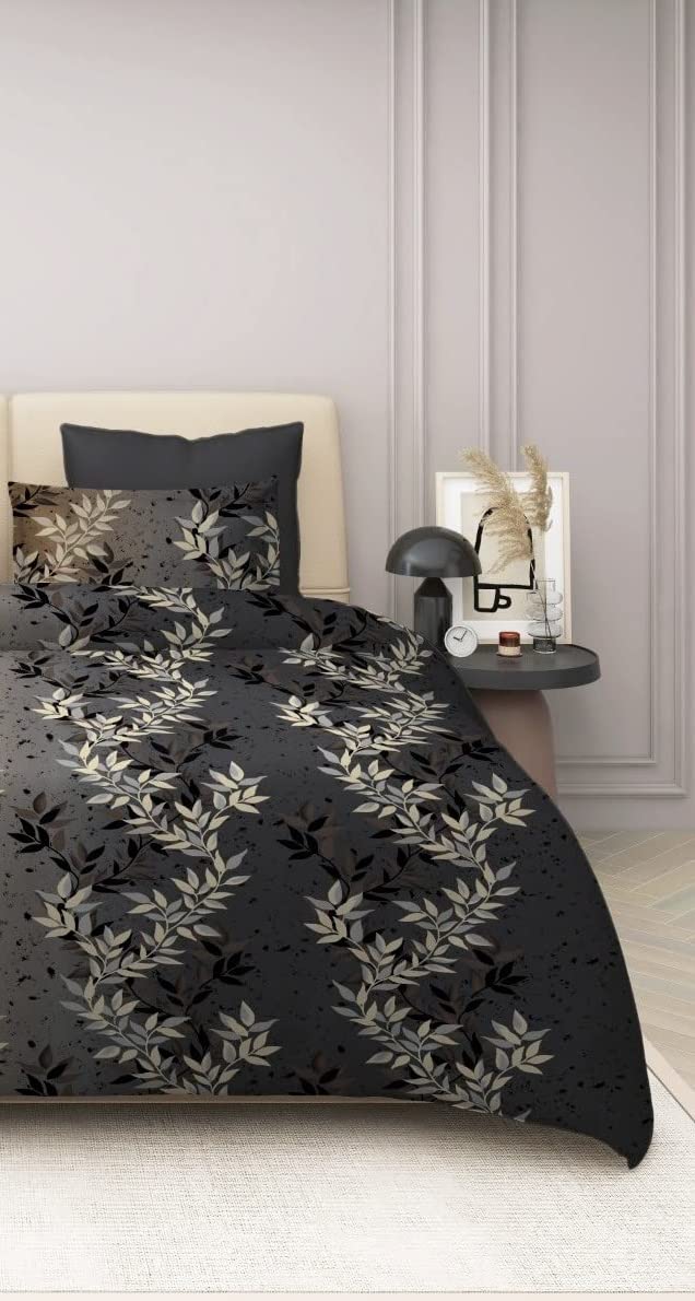 THE HOME STYLE Super Soft Glace Cotton King Size AC Comforter ll Blanket ll Duvet Double Bed with 1 Flat Bedsheet and 2 Pillow Cover II 300 TC, (4 Piece Bedding Set, Cocoa Brown) (Comforter Set)