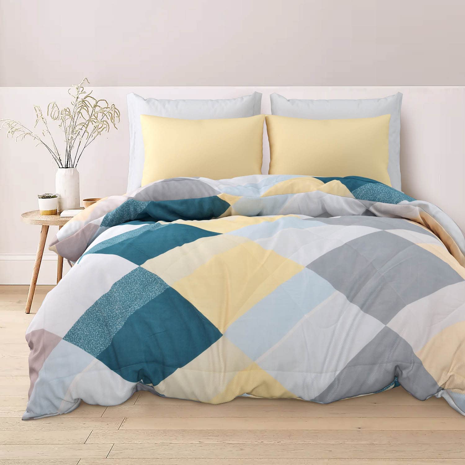 THE HOME STYLE 200TC Soft Glace Cotton King Size Duvet Cover II Razai Cover II Quilt Cover II Dohar for Double Bed with Zipper 90x100 inch