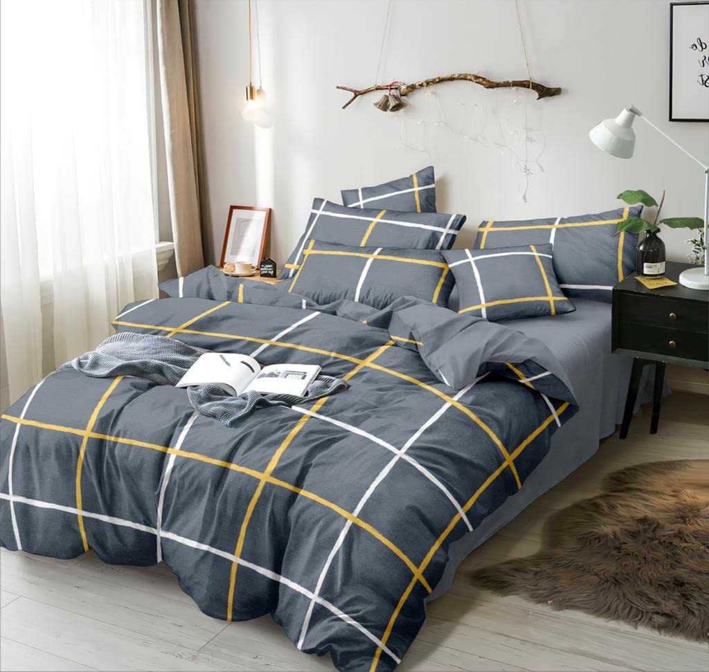 THE HOME STYLE 200TC Soft Glace Cotton King Size Duvet Cover II Razai Cover II Quilt Cover II Dohar for Double Bed with Zipper 90x100 inch