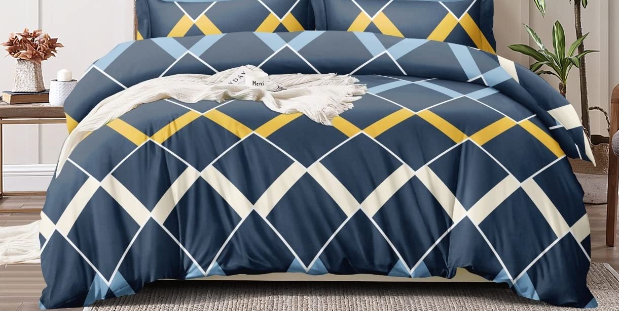 THE HOME STYLE Super Soft Glace Cotton King Size Double Bed AC Comforter ll Blanket ll Duvet for All Seasons/Weathers (Pack of 1) (Midnight Blue)| TC - 350