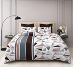 THE HOME STYLE 350TC Super Soft Glace Cotton AC Comforter King Size Double Bed with 1 Flat Bedsheet-90x100 Inch and 2 Pillow Cover ll 4Pc Bedding Set (Comforter with Bedsheet, Mosaic Abstract)