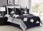 THE HOME STYLE Super Soft Glace Cotton King Size AC Comforter ll Blanket ll Duvet for Double Bed with 1 Flat Bedsheet and 2 Pillow Cover (Design 23) (Charcoal Grey)