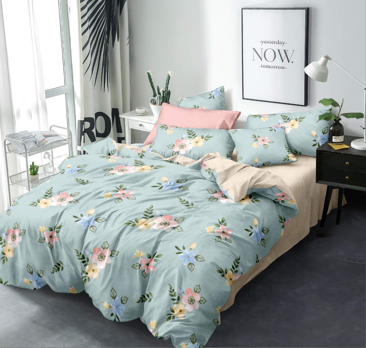 THE HOME STYLE Super Soft Glace Cotton King Size AC Comforter/Blanket/Duvet for Double Bed (Design 14)
