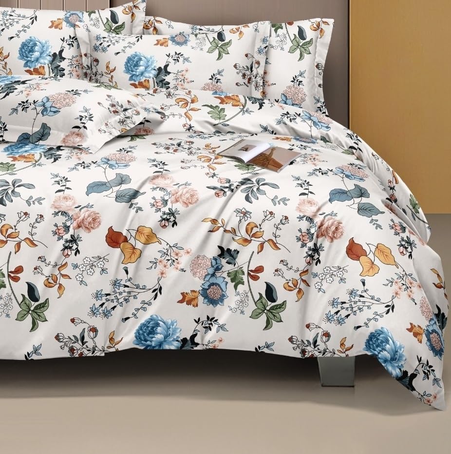 THE HOME STYLE Cotton King Ac Comforter Blanket, 1 Count, 350 TC, Blue