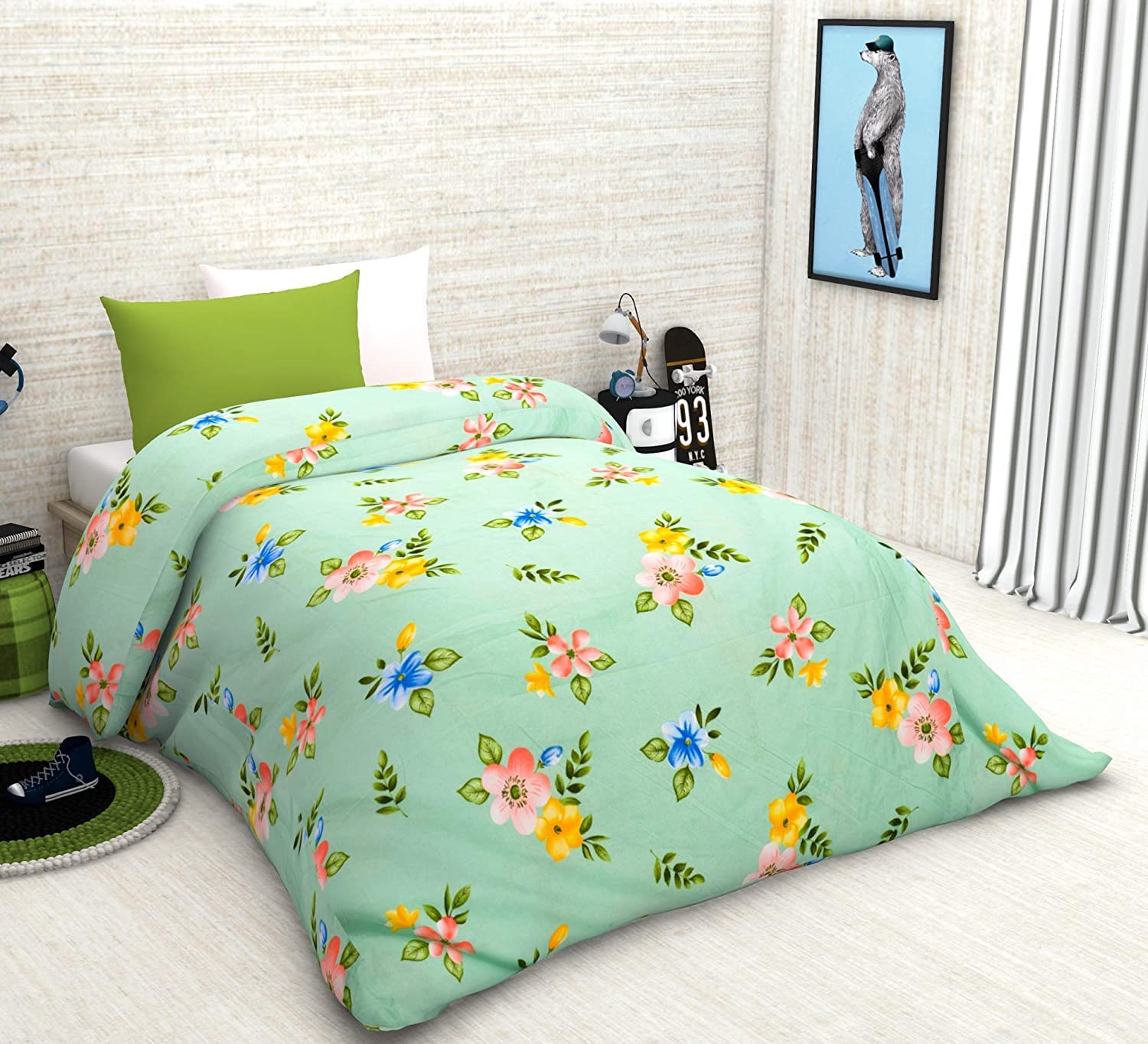 THE HOME STYLE 200TC Soft Glace Cotton King Size Duvet Cover II Razai Cover II Quilt Cover II Dohar for Double Bed with Zipper 90x100 inch