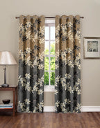 THE HOME STYLE Supersoft Printed Cotton Brushed Microfiber Eyelet Door Curtains 4x7 Feet (48x84 Inches) Grommet Curtains for Living Room (Casper Spring) (4x7 Feet, Door Curtains) (Pack of 3)