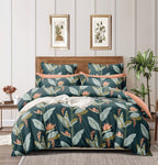 The Home Style Super Soft Glace Cotton King Size Ac Comforter Ll Blanket Ll Duvet For Double Bed 1 Flat Bedsheet & 2 Pillow Cover Ll 4Pc Bedding Set (Design 32) (Pine Green) (Comforter Set) - 350 Tc