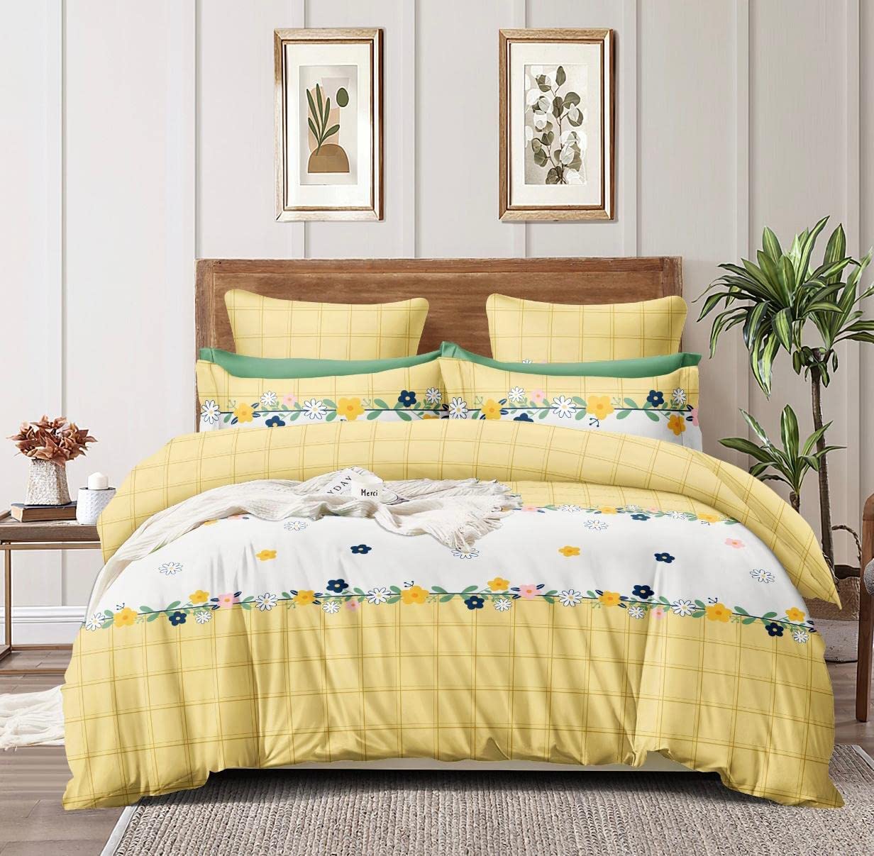 THE HOME STYLE 200TC Soft Glace Cotton King Size Duvet Cover II Razai Cover II Quilt Cover II Dohar for Double Bed with Zipper 90x100 inch