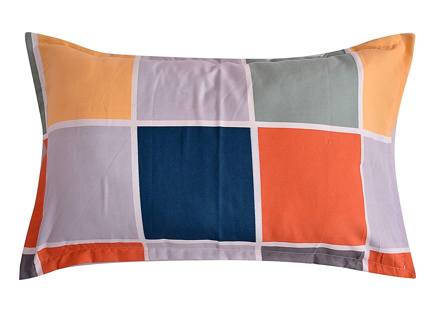 THE HOME STYLE Cotton Feel Glace Cotton King Size Printed Pillow Covers ll Set of 4pcs (18"X28" Inches, Midnight Leaf & Multicolor)