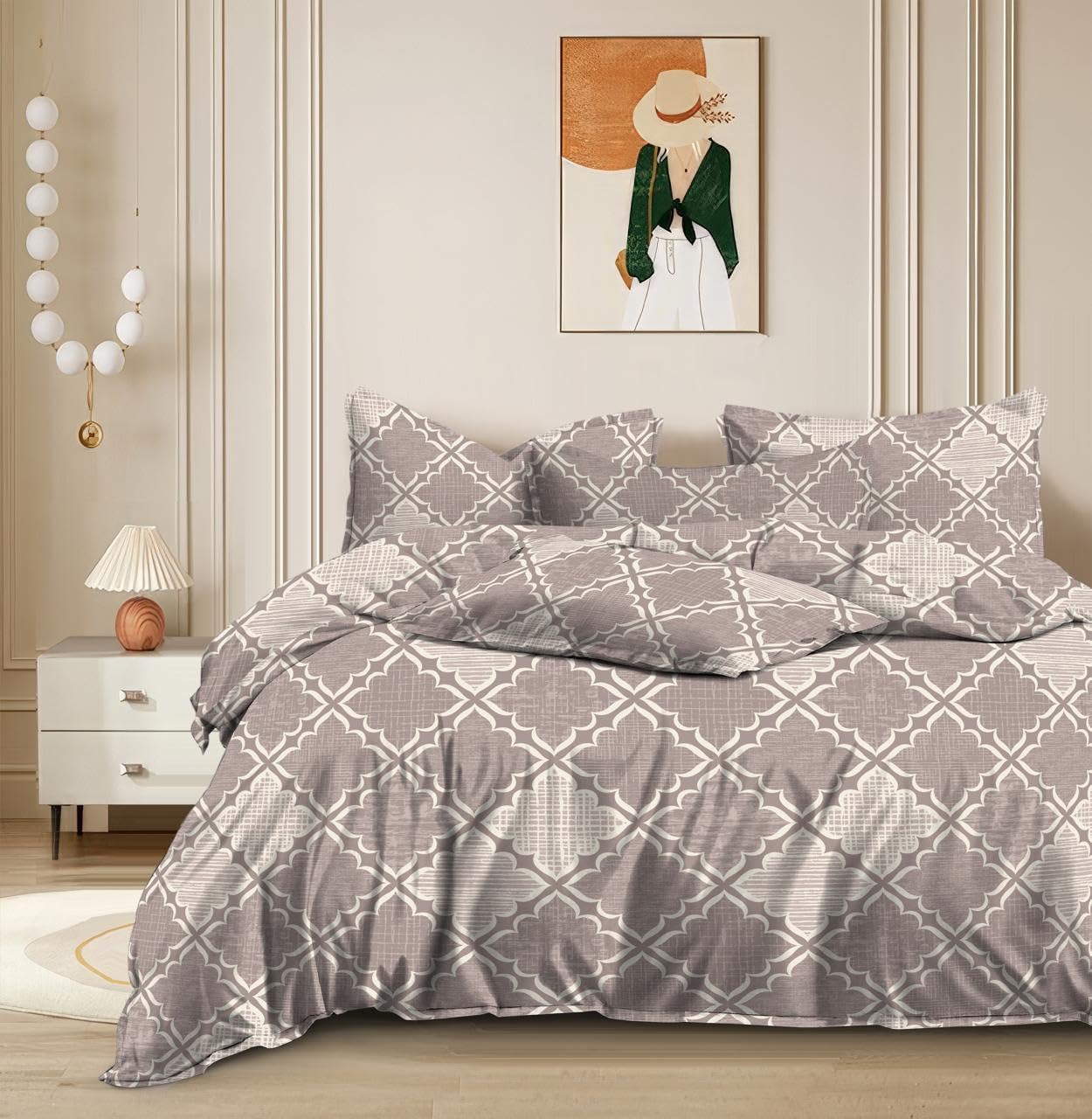 THE HOME STYLE 200TC Soft Glace Cotton King Size Duvet Cover II Razai Cover II Quilt Cover II Dohar for Double Bed with Zipper 90x100 inch