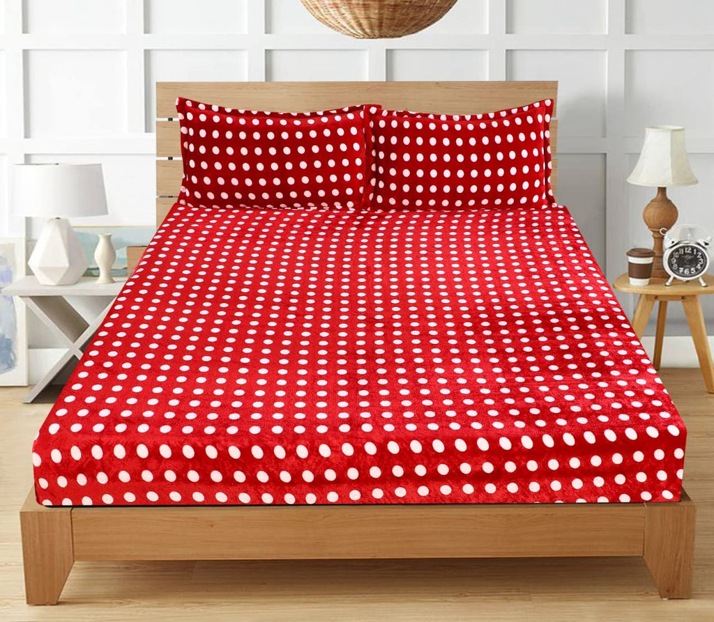 THE HOME STYLE Soft Fleece Warm Winter King Size Wollen Flat Bedsheet with 2 Pillow Cover (90x100 Inch)