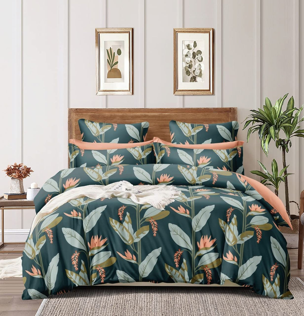 THE HOME STYLE XXL Microfiber Soft Cotton Super King Size Bedsheet for Double Bed, King Size 108 Inches X 108 Inches with 2 Large Size Pillow Covers Without Joint