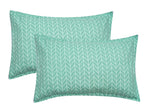 THE HOME STYLE 200TC Supersoft Glace Cotton Printed Flat King Size Double Bed Bedsheet with 2 Pillow Cover (90x100 Inch) (Green Chevron)