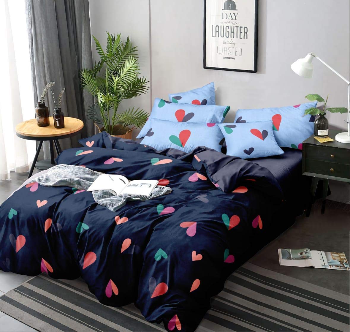 THE HOME STYLE 200TC Soft Glace Cotton King Size Duvet Cover II Razai Cover II Quilt Cover II Dohar for Double Bed with Zipper 90x100 inch