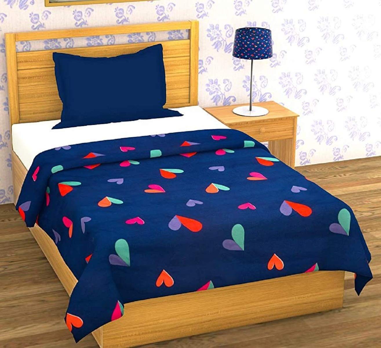 THE HOME STYLE 200TC Soft Glace Cotton King Size Duvet Cover II Razai Cover II Quilt Cover II Dohar for Double Bed with Zipper 90x100 inch