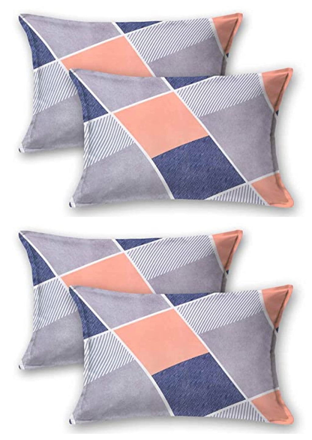 THE HOME STYLE Super Soft Glace Cotton Standard Size Printed Pillow Covers ll Pillow Cases ll Set of 4 Piece- 18" x 28" Inches (Ash Grey)