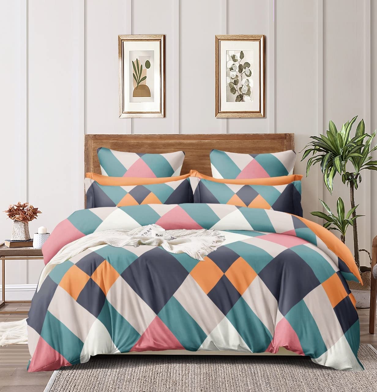 THE HOME STYLE 200TC Soft Glace Cotton King Size Duvet Cover II Razai Cover II Quilt Cover II Dohar for Double Bed with Zipper 90x100 inch