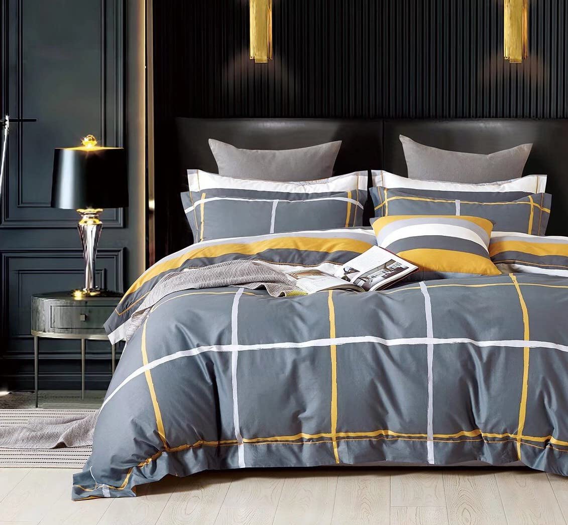 THE HOME STYLE 350TC Super Soft Glace Cotton AC Comforter King Size Double Bed for All Weather/Seasons (Taupe Blue, Only Comforter)