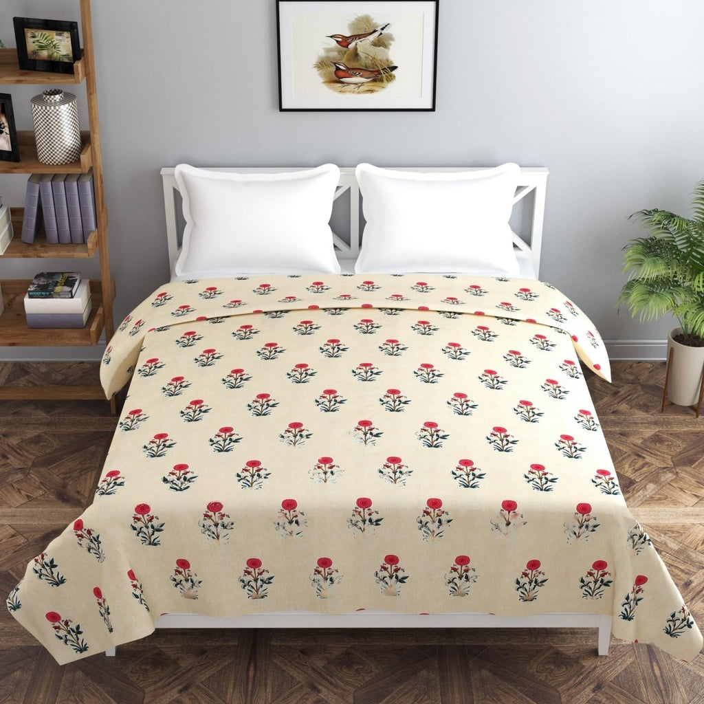 THE HOME STYLE 200TC Soft Glace Cotton King Size Duvet Cover II Razai Cover II Quilt Cover II Dohar for Double Bed with Zipper 90x100 inch