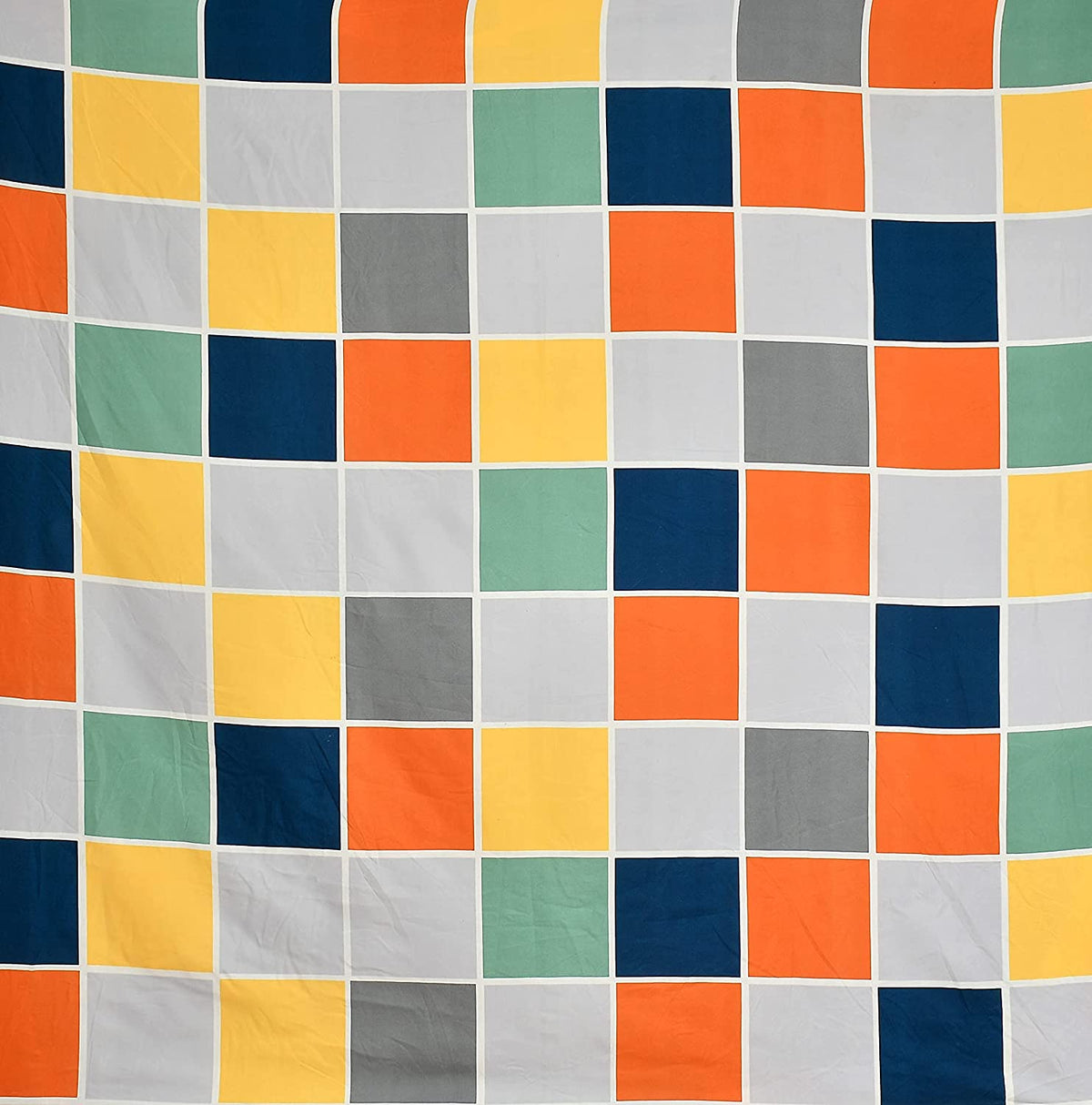 THE HOME STYLE Super Soft Cotton Feel Glace Cotton Printed Full Length Pack of 2 Printed Single Bed Bedsheets (Combo Pack of 2 Single Bedsheet with 2 Pillow Cover) (Vibrant Checks & Graphite Triangle)